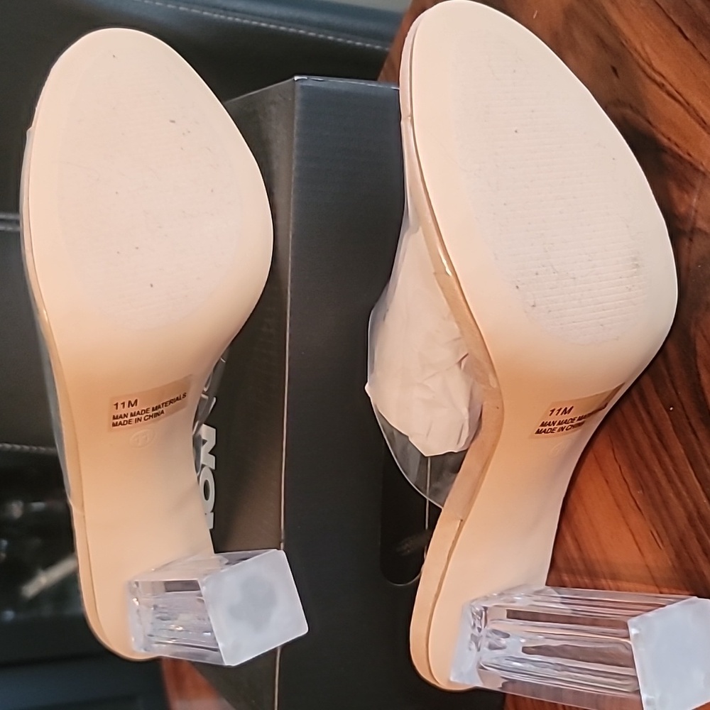 Fashion Nova Transparent and Nude Heels - Picture 3 of 5